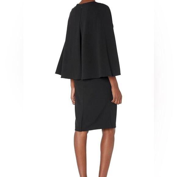 Adrianna Papell KNIT CREPE MIDI CAPE DRESS Dress classic size 4 - Picture 2 of 4